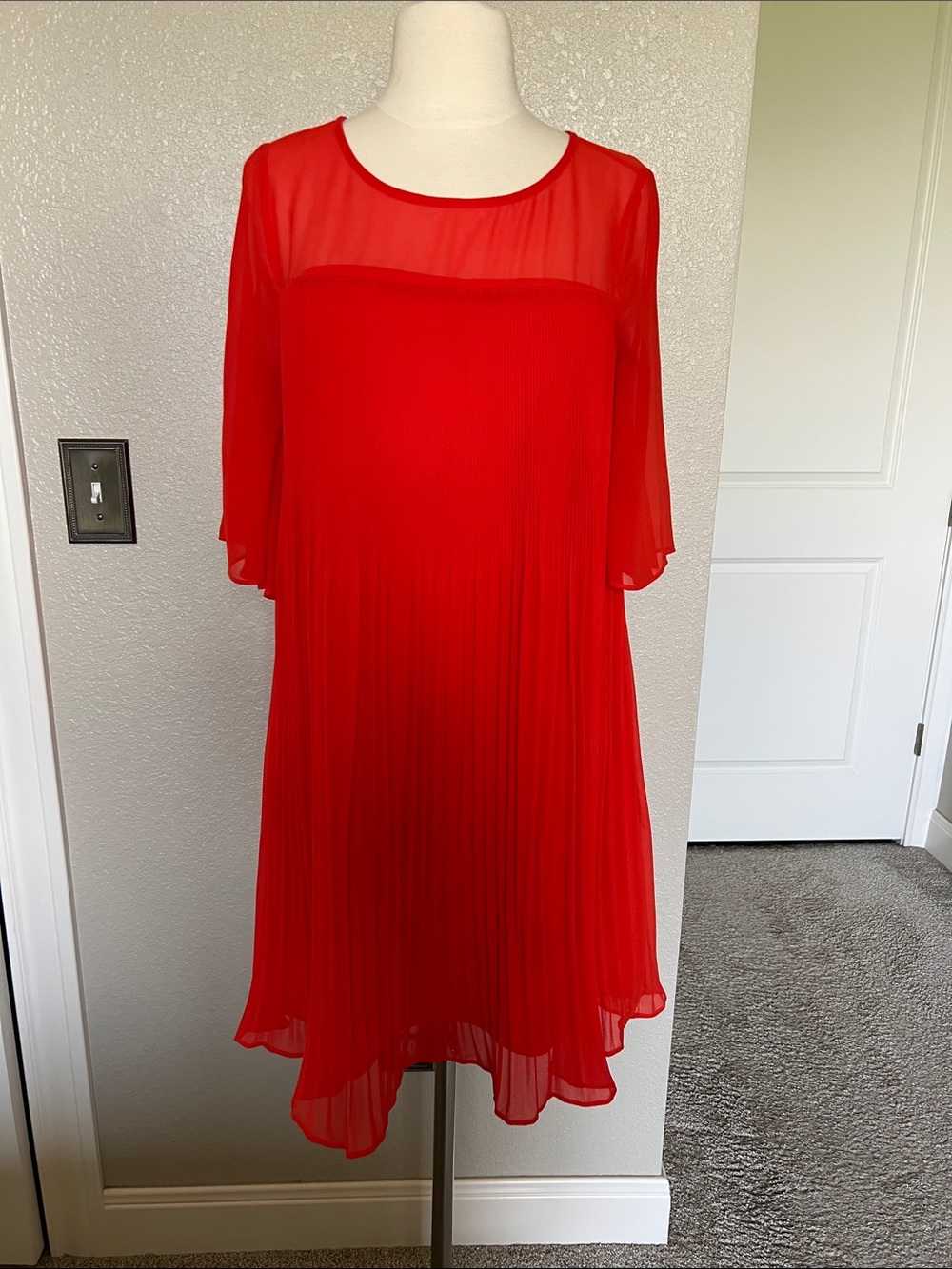 Anthropologie redorange pleated Dress